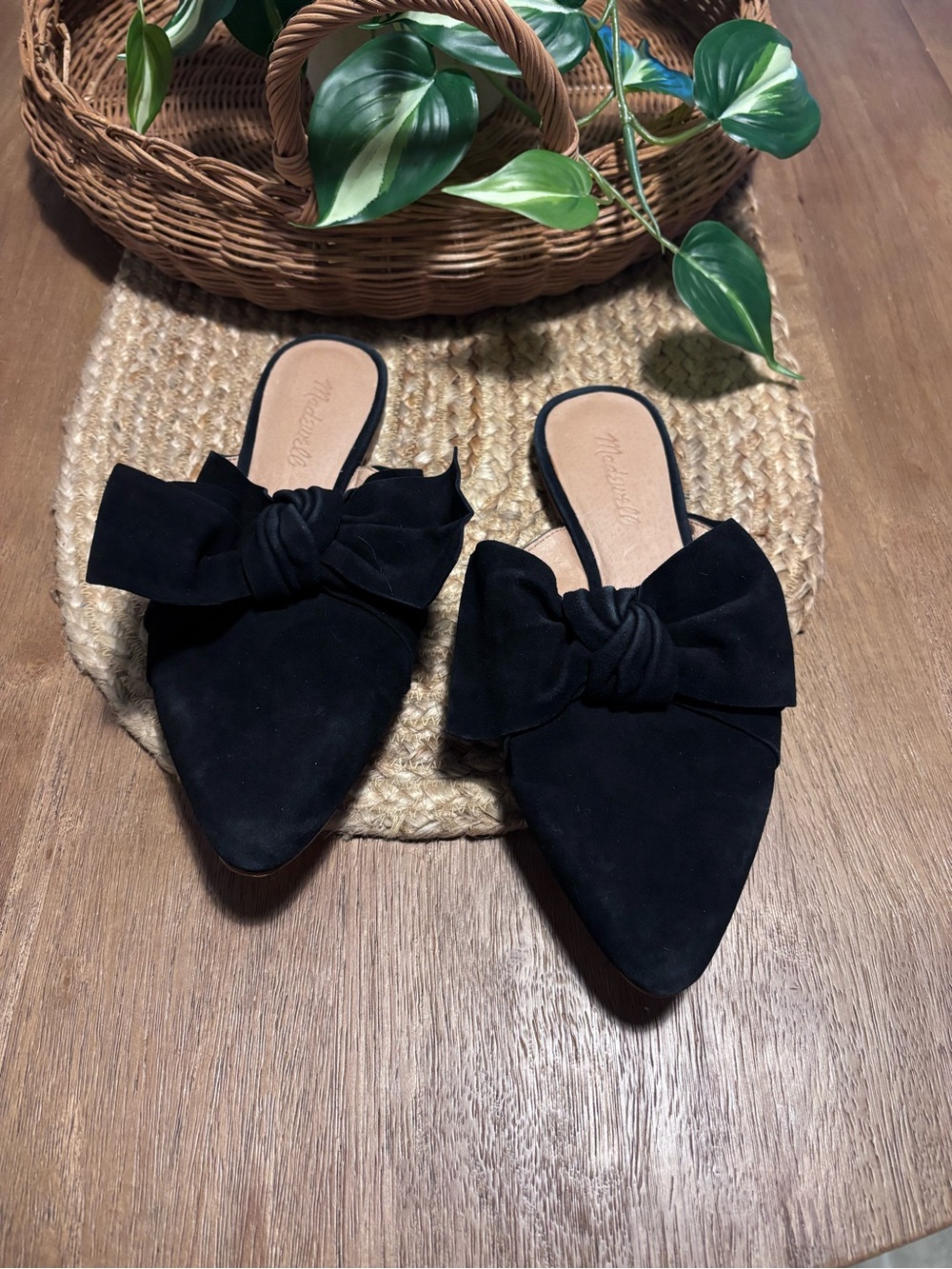 Madewell Remi Blow Mule Pointed Black Flats